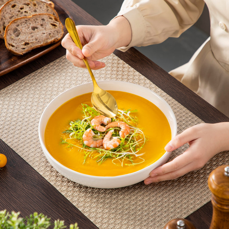 23.1cm Pasta Bowl, White/Brown