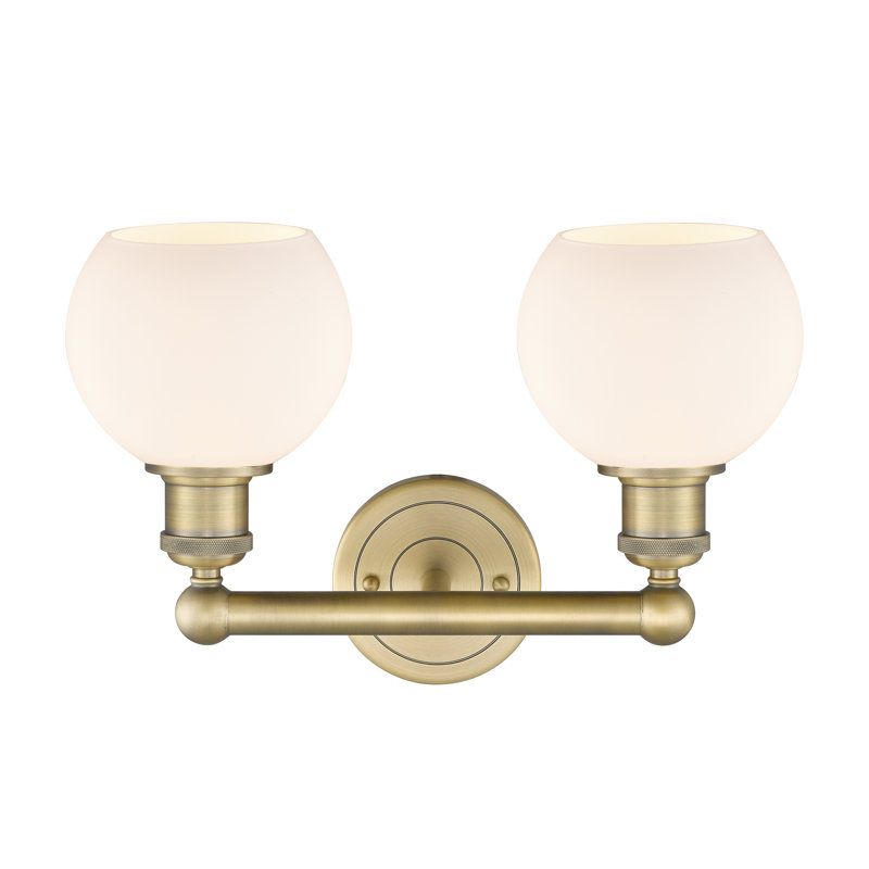 Cambria 2 - Light Dimmable Vanity Light, Matte White, Brushed Brass