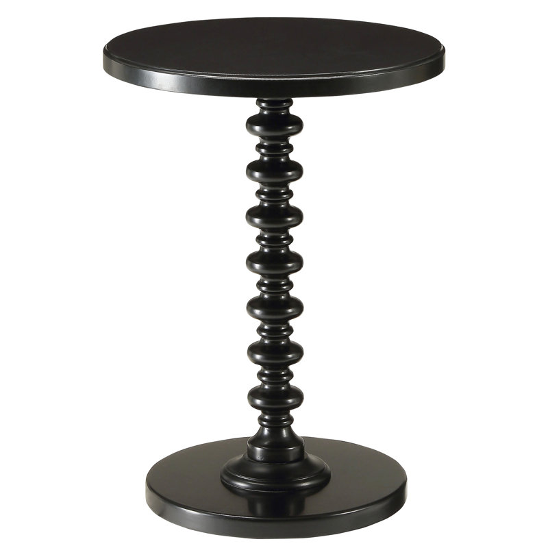 Table ronde noire pour la salle à manger - Chambre en bois de construction polyvalente et élégante