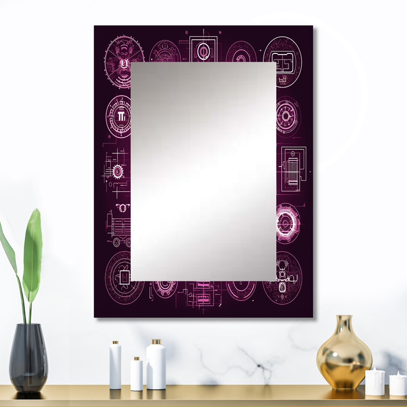 Third Eye Chakra Mystical Circle I - Christianism Mirror, Traditional Decorative Wall Mirror, Printed Metal Art, 32" x 24"