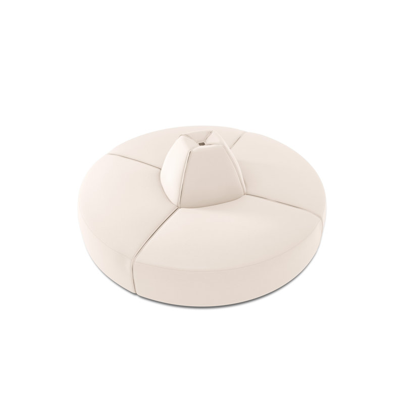 210cm Wide Wood Patio Sofa with Cushions, Light Beige