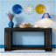 Console, table d'appoint à 2 niveaux, canapé