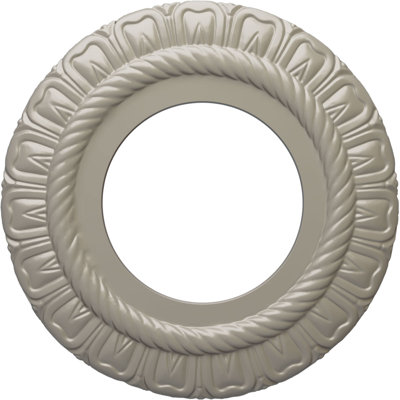 Médaillon de plafond Endurathane Claremont, DE 9 po x P 4 1/2 po x P 1/2 po (convient aux auvents jusqu'à 5 5/8 po), fini blanc perle peint à la main