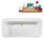 Baignoire de trempage autoportante 59 "avec drain et plateau en bambou 59" Streamline-89822351