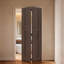 18 Series 76 po x 78 po Porte pliante en panneau de fibres à densité moyenne à 2 panneaux de 3/4 couleur noyer avec quincaillerie 3/4 po-131244035