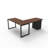 The City, Modern L-Shaped Office Desk for Office and Home, Walnut Block Top with Black Frame-92634382