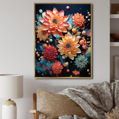 Collage de fleurs colorées Zinnia