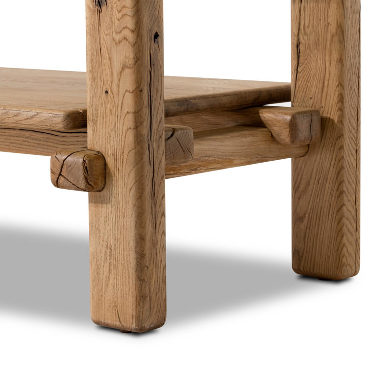 Marcia Console Table by Thomas Bina/Ronald Sasson, Natural Reclaimed French Oak, 29.5" H x 86.75" W x 22.5" D
