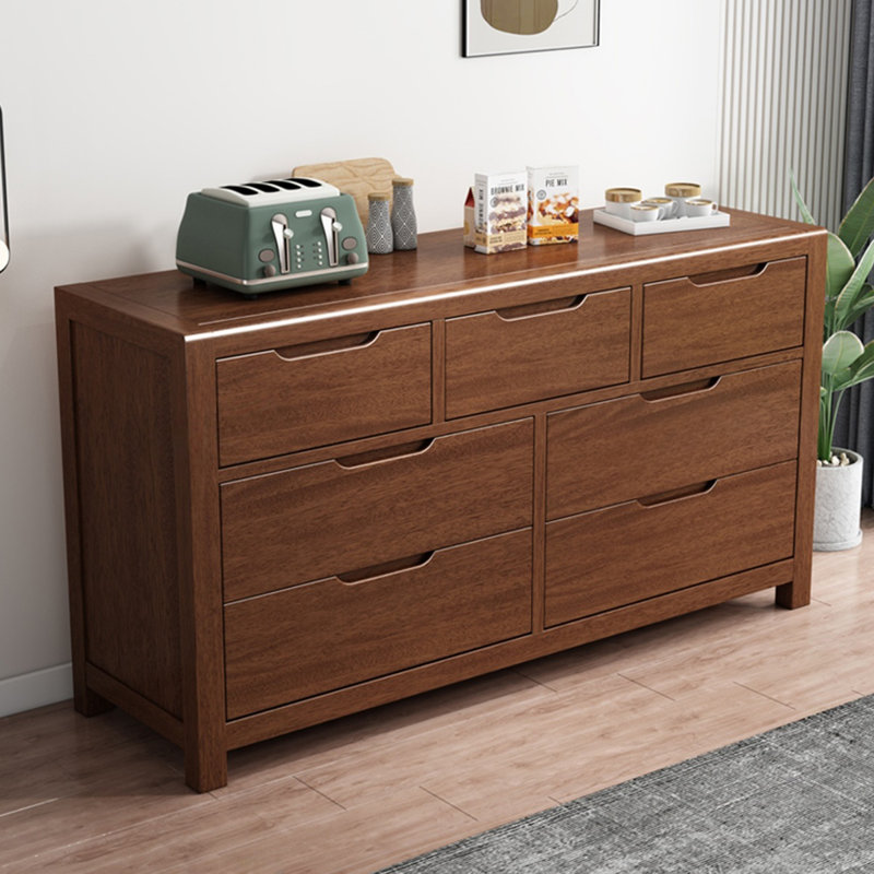 Armoire d'appoint en bois massif brun noisette, H 29,53 po x l 53,15 po x P 17,72 po, Brun noyer