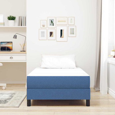 Vidaxl Bed Mattress With Mattress Blue Fabric