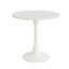 Table de salle à manger 31,5 "ronde blanche, table de salle à manger tulipe 2 à 4 personnes avec plateau en panneau de fibres à densité moyenne et base piédestal, table de bout Mid-Century