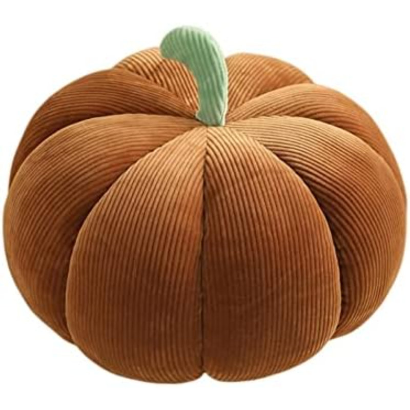 Coussin en forme de citrouille - Coussin de sol moelleux, coussin décoratif pour décoration intérieure et cadeaux d'Halloween (13 po, brun)