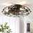 20" Low Profile Caged Flush Mount Ceiling Fan With Light And Remote Control, 6-Speed Reversible-1443050604