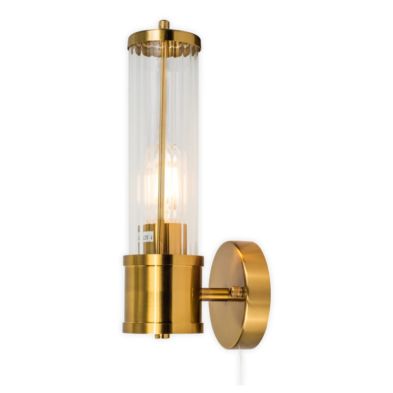 Verdie Armed Sconce, Brushed Brass