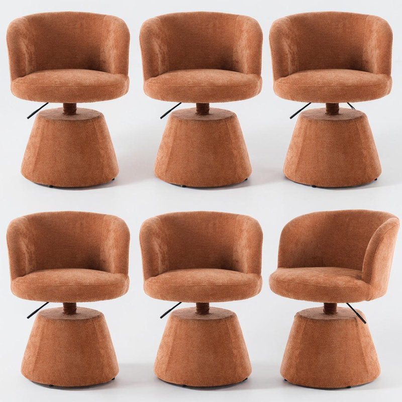 Chaise de salle à manger rembourrée Modern Chenille, tabouret de bar pivotant à 360 ° réglable en hauteur, tabouret de coiffeuse