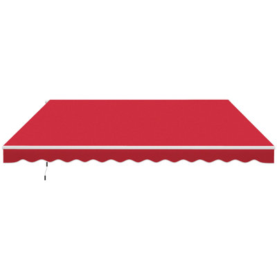 Auvent rétractable Outsunny, abri de terrasse pour auvent avec poignée à manivelle, tissu résistant aux rayons UV de 280 g / m² et structure en aluminium pour terrasse, balcon, cour