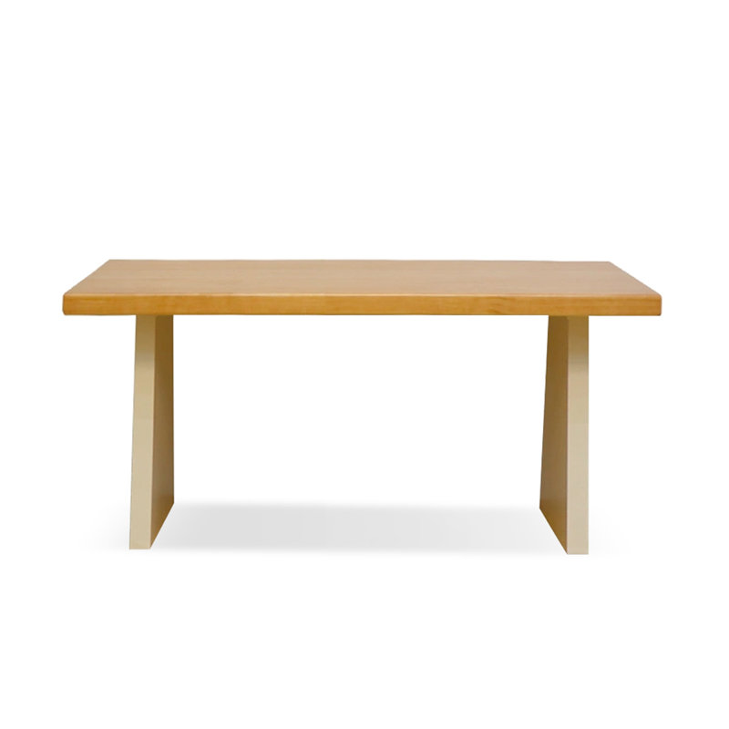Bureaux rectangulaires en bois massif jaune clair, H 29,53 po x l 62,99 po x P 27,56 po