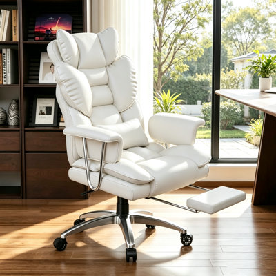 Ergonomic High Back Executive Office Chair with Footrest, Pocket Spring Cushion