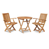 Valencia 3-piece Round Teak Oudoor Bistro Set