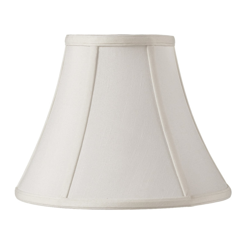 Abat-jour cloche en soie / shantung (araignée), Blanc, H 13 po x l 18 po x P 18 po