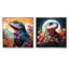 Salamandre reptile portrait I - ensemble de 2 impressions sur toile reptile / amphibien-810273192-810273186