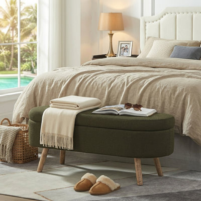 Banc de rangement avec repose-pieds de 42 po pour le salon, l'entrée de la chambre à coucher