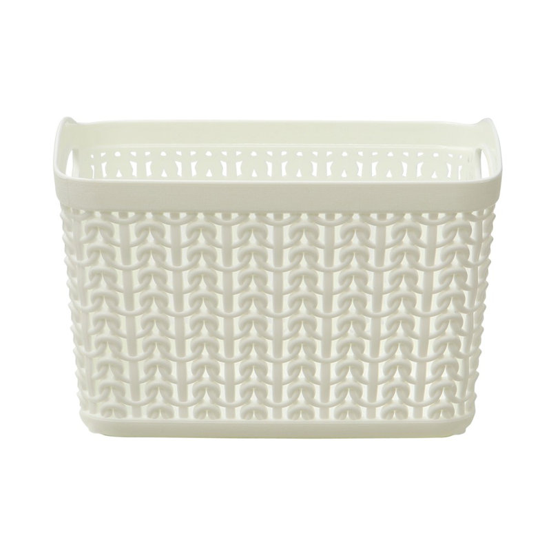 Knit Loop Storage Baskets, White