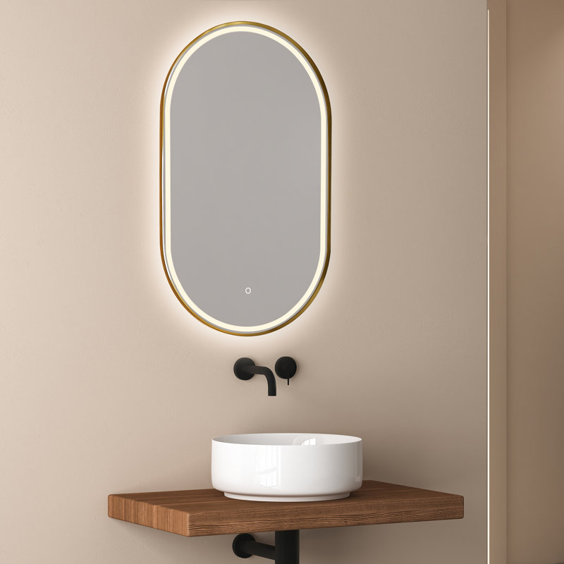 Oleggio Metal Flat Wall Mirror, Gold