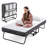 Folding Bed with Mattress, 75''L X 38''W Metal Rollaway Bed for Adults, Portable Foldable Guest Bed with Wheels and Dustproof Bag-5" Memory Foam Mattress-1255913036