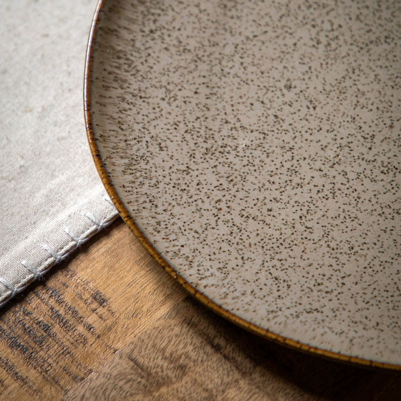 Speckle Glaze Dinner Plate Oatmeal (4Pk)