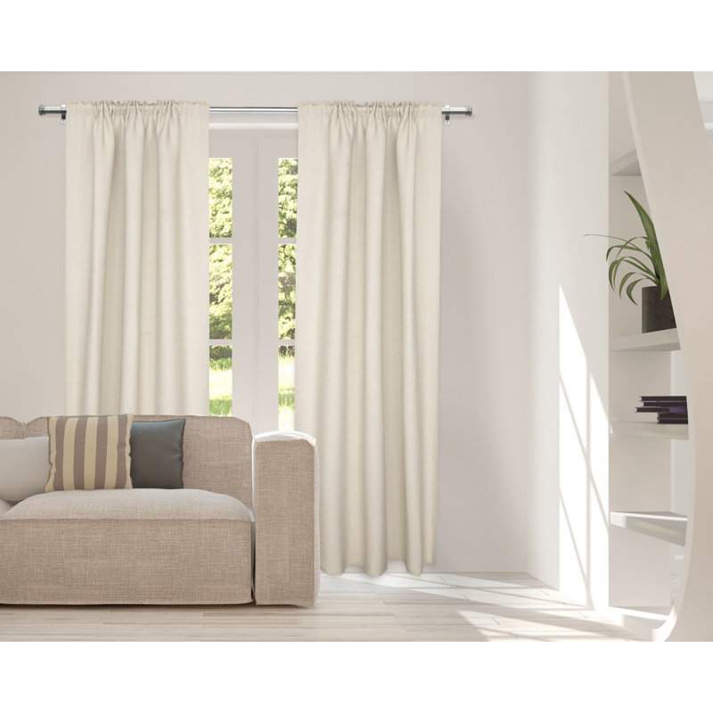 Ensemble de tringle à rideaux simple 1 "avec embouts, Nickel brossé