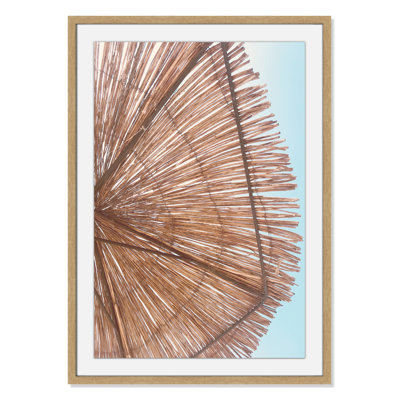 Rosy Straw Umbrella - Picture Frame Photograph