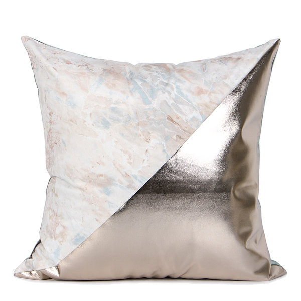 Pillow Cover, Down/Feather, Green/Pink/Light Gold