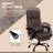 Brown High Back Vibration Massage Office Chair, With 6 Points, Height Adjustable Computer Desk Chair, Reclining Office Chair, With Retractable Footrest And Remote