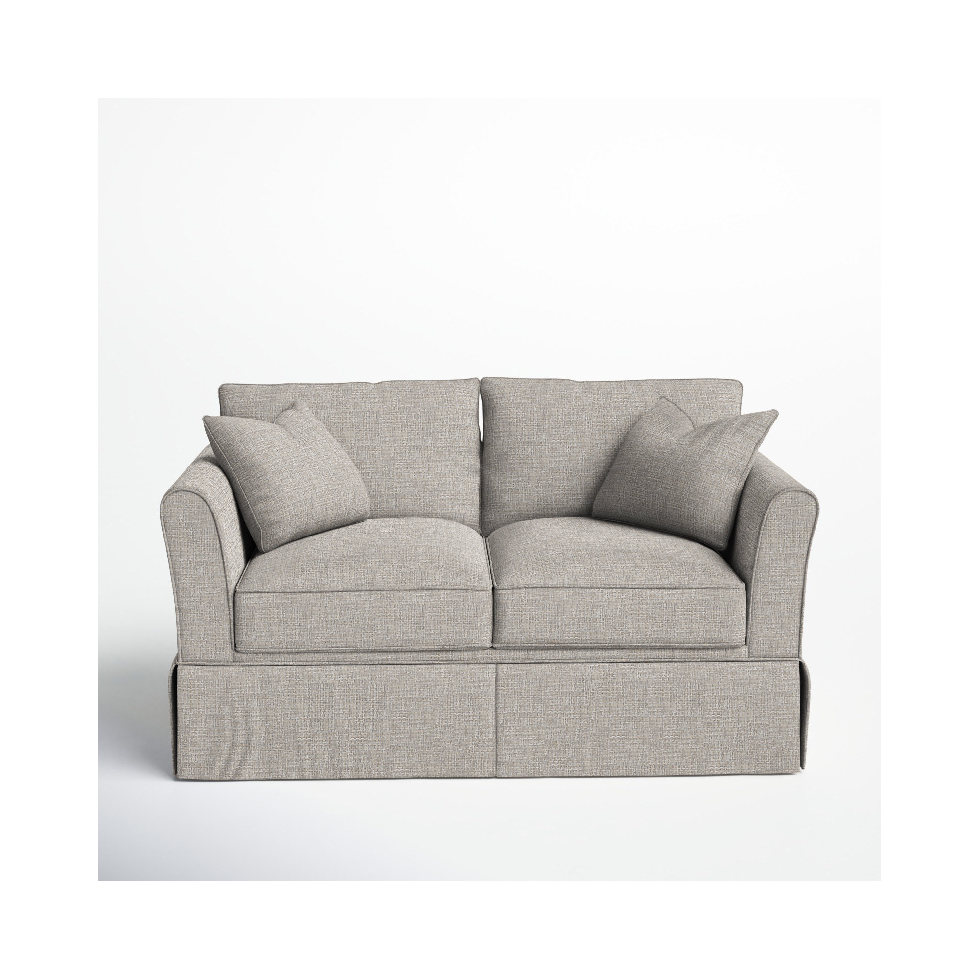Shelby 60'' Upholstered Loveseat, Drusky Ivory Sustain® Basketweave