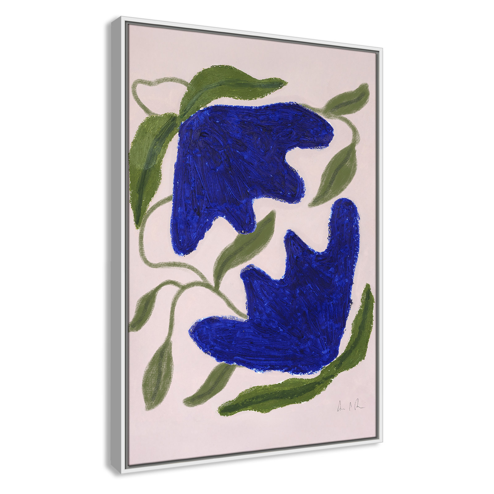 Colette "Blue Anemones No. 02" Print, 37.5" H x 25.5" W, White