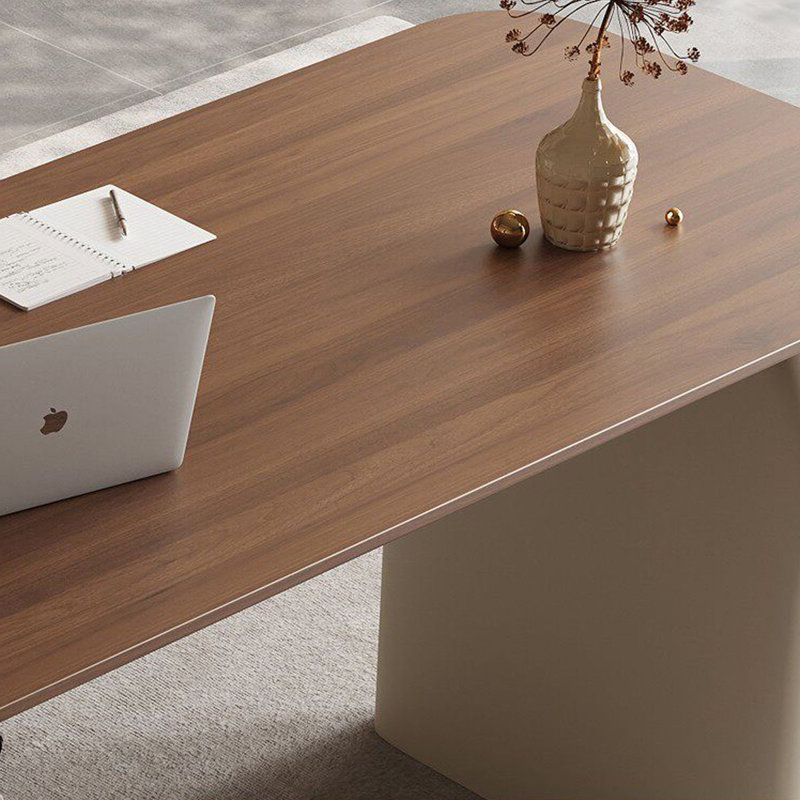 Bureau en bois manufacturé en forme de L en noyer avec 3 tiroirs, 29.53" H x 70.87" W x 47.24" D, Right Hand Return