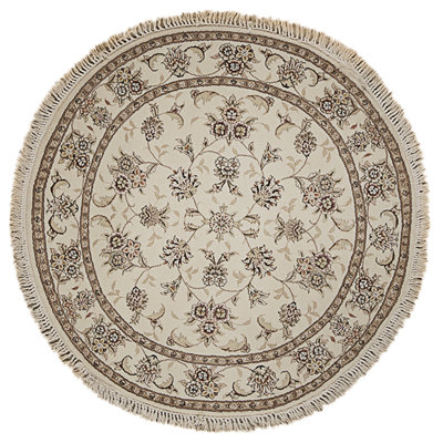 High-Quality Hand-Knotted Ivory Area Rug