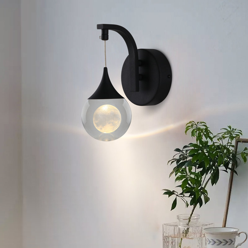 Led Wall Lights Crystal Wall Sconces Black Vanity Lights For Bathroom Black Wall Sconce
