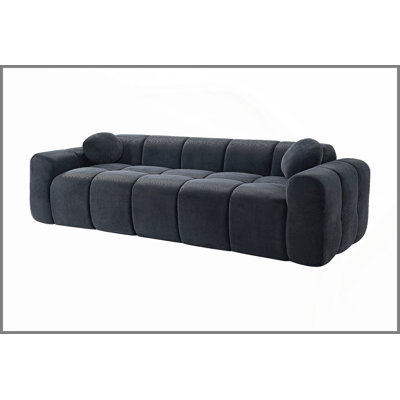Très grand canapé à compression 98,4 po, canapé en velours côtelé nuage pour le salon, canapé rembourré 4 places avec 2 coussins, emballage sous vide facile à déplacer pour les petits espaces, appartement, studio