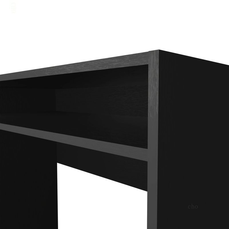 Bureau en mélamine avec rangement Estill, Noir