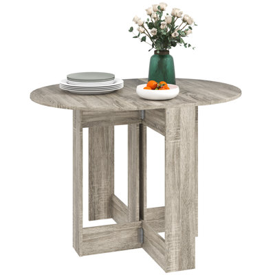 HOMCOM Folding Dining Table Space-Saving Drop Leaf Table Small Space