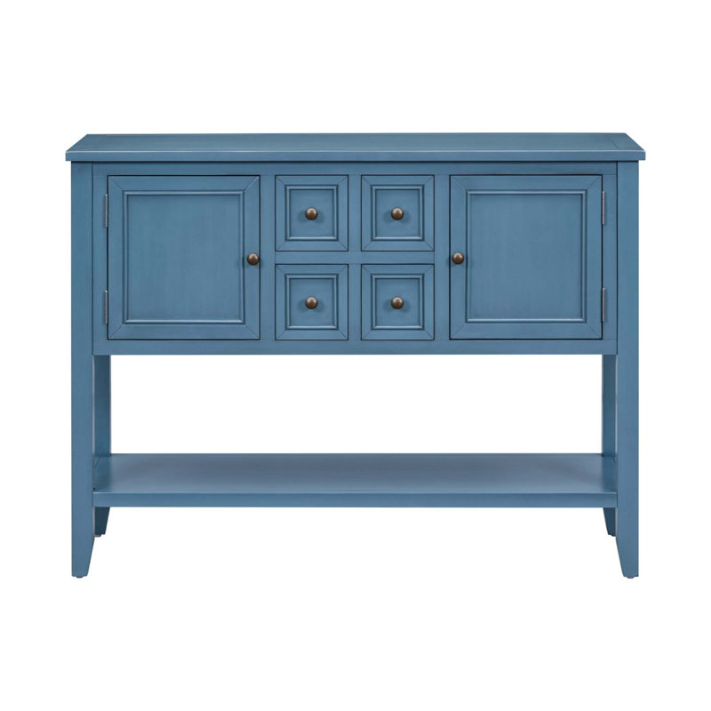 Eagarville Sideboard,entryway table,Console Table,sideboards and buffets,buffet table with Bottom Shelf, Navy