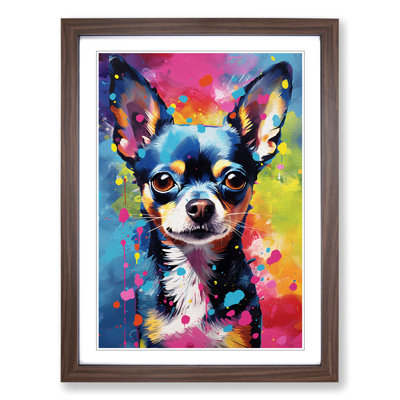 Chihuahua Action - Single Picture Frame Print on Wood