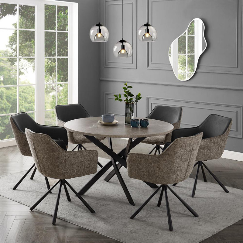 Copemish 6 - Person Dining Set, Beige/Gray