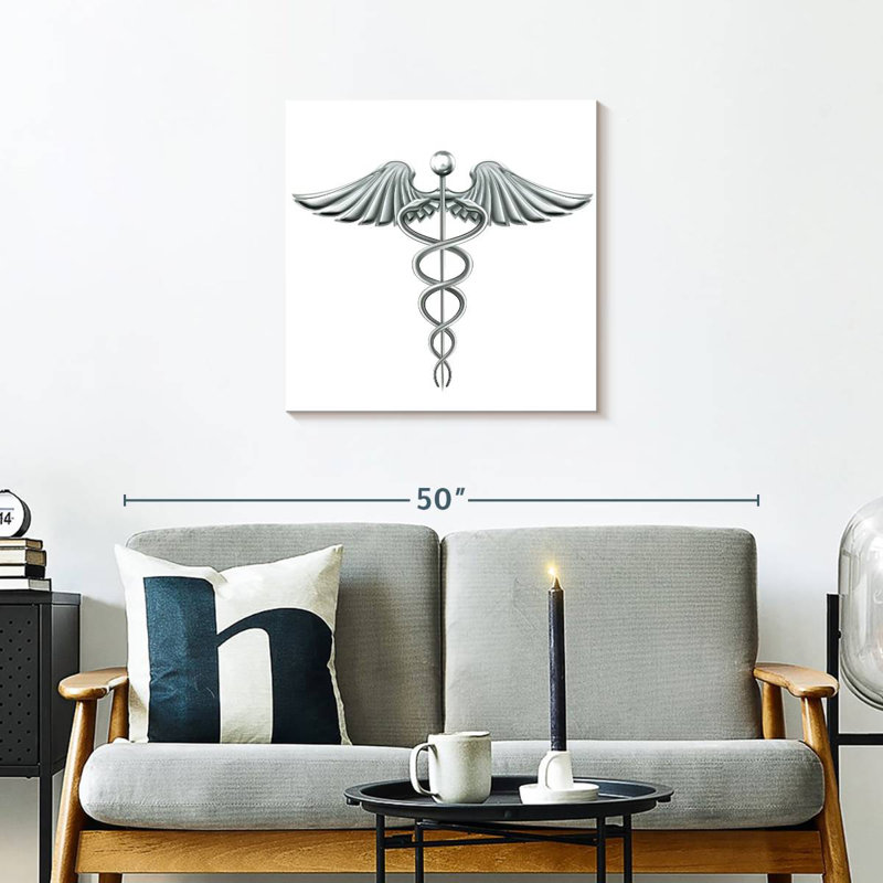 Alcaraz Medical Silver Caduceus Symbol