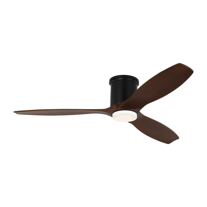 Collins 52'' Ceiling Fan with LED Lights, Midnight Black, Dark Walnut