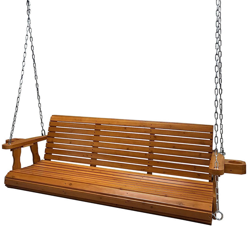 Ruvimbo 3 Person Fir Porch Swing, Natural