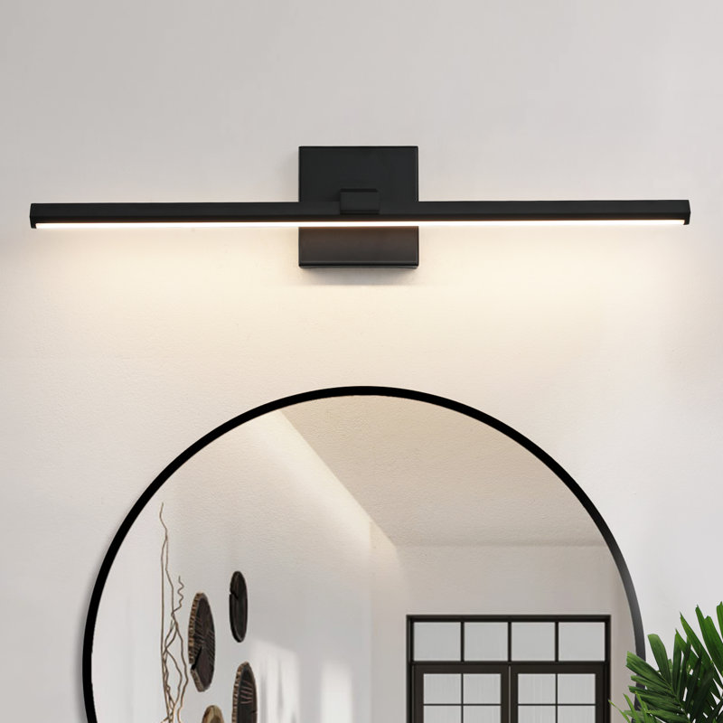 Barre d'éclairage de salle de bain 24 "à DEL à intensité variable, Noir mat
