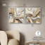 Viscous Flow Diptych Canvas Print Gold Boho Wall Art Set by Art Remedy, Black Frame, 12 x 12-220929010-220929013
